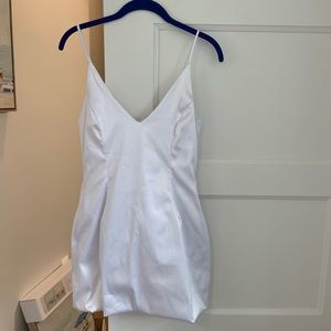 LUX LA white satin mini dress